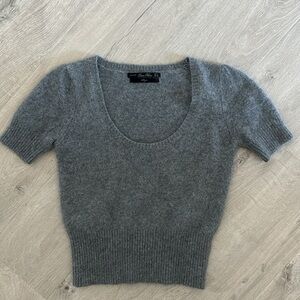 Zara angora short sleeve knit sweater